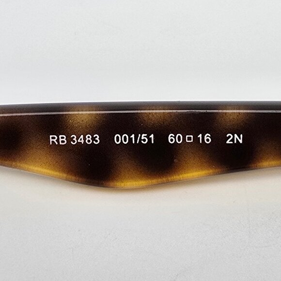 Ray-Ban RB3483 001/51 Matte Arista Gold Frame Light Brown Len Aviator Sunglasses - Picture 8 of 16